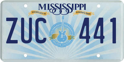 MS license plate ZUC441