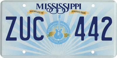 MS license plate ZUC442