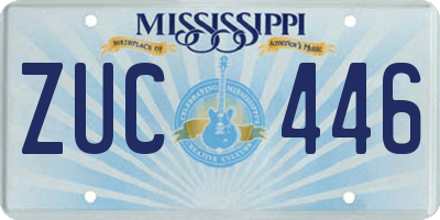 MS license plate ZUC446