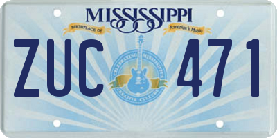 MS license plate ZUC471