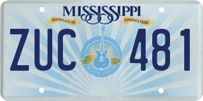 MS license plate ZUC481