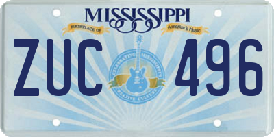MS license plate ZUC496