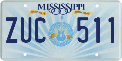 MS license plate ZUC511