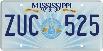 MS license plate ZUC525