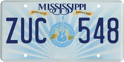 MS license plate ZUC548