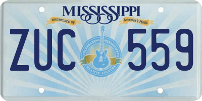 MS license plate ZUC559