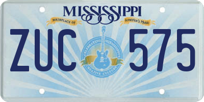 MS license plate ZUC575