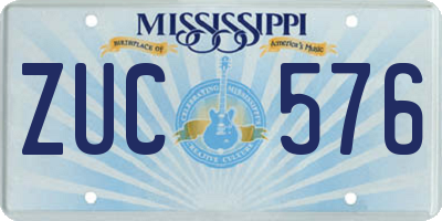 MS license plate ZUC576