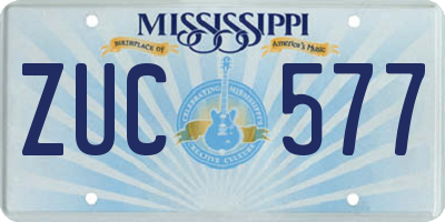 MS license plate ZUC577