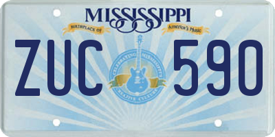MS license plate ZUC590