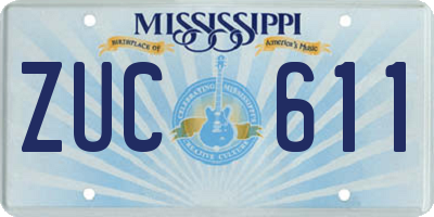 MS license plate ZUC611