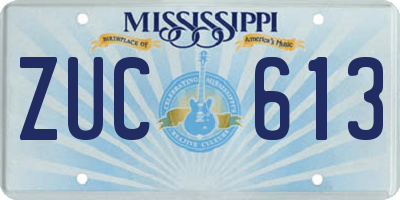 MS license plate ZUC613