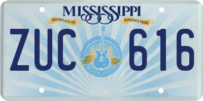 MS license plate ZUC616