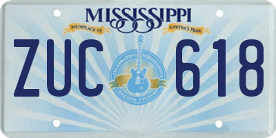 MS license plate ZUC618