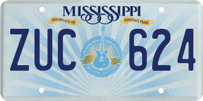MS license plate ZUC624