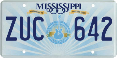 MS license plate ZUC642