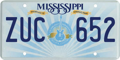 MS license plate ZUC652
