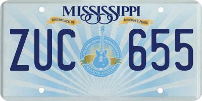 MS license plate ZUC655