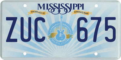 MS license plate ZUC675