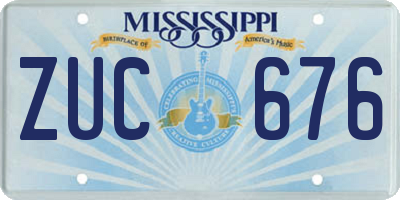 MS license plate ZUC676