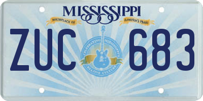 MS license plate ZUC683