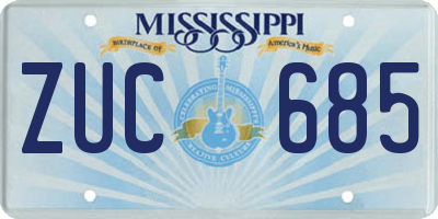 MS license plate ZUC685
