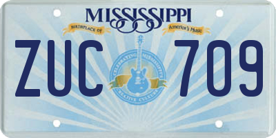 MS license plate ZUC709