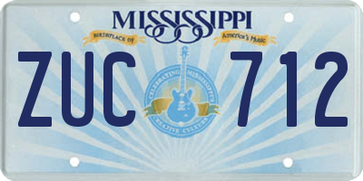 MS license plate ZUC712