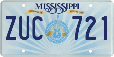 MS license plate ZUC721