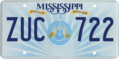 MS license plate ZUC722
