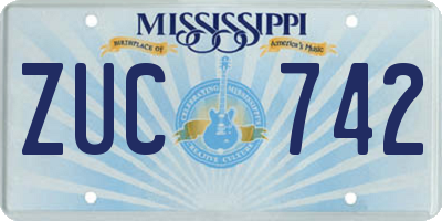 MS license plate ZUC742