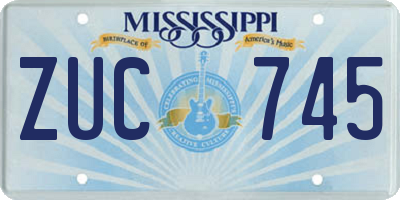 MS license plate ZUC745