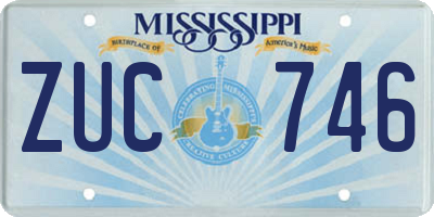 MS license plate ZUC746