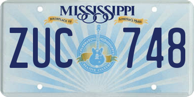 MS license plate ZUC748