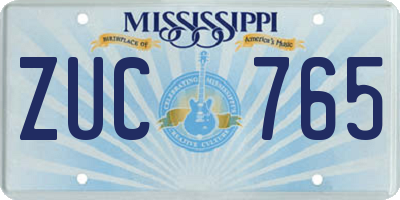MS license plate ZUC765