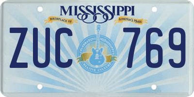 MS license plate ZUC769