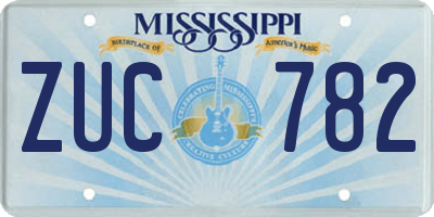 MS license plate ZUC782