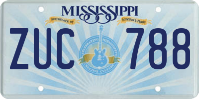 MS license plate ZUC788