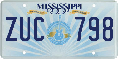 MS license plate ZUC798