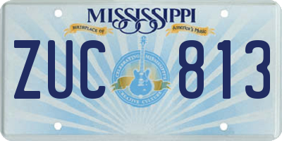 MS license plate ZUC813