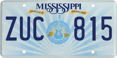 MS license plate ZUC815