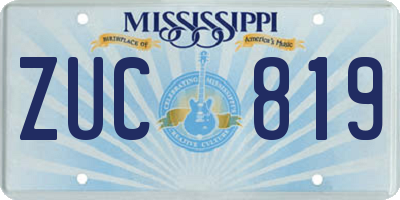 MS license plate ZUC819