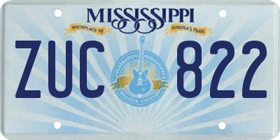 MS license plate ZUC822