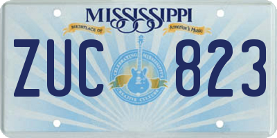 MS license plate ZUC823
