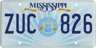 MS license plate ZUC826