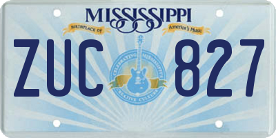 MS license plate ZUC827