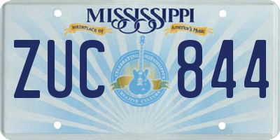 MS license plate ZUC844