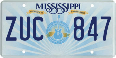 MS license plate ZUC847