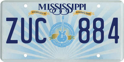 MS license plate ZUC884