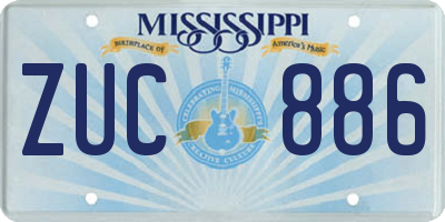 MS license plate ZUC886